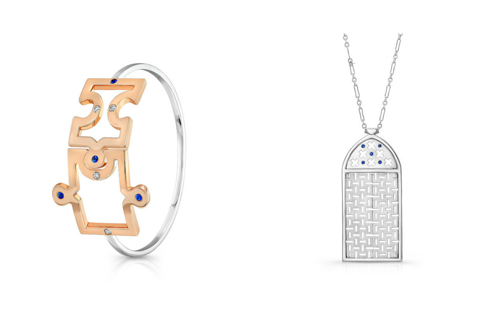 Dafina Jewelry Jigsaw Bracelet and Morocco Pendant