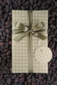 Wrapped gift set from Dandelion Chocolate